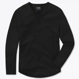 AO Long Sleeve Henley Curve-Hem | White Signature-fit PYCA Pro®