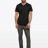 AO V-Neck Curve-Hem Tee | White Signature-fit PYCA Pro®