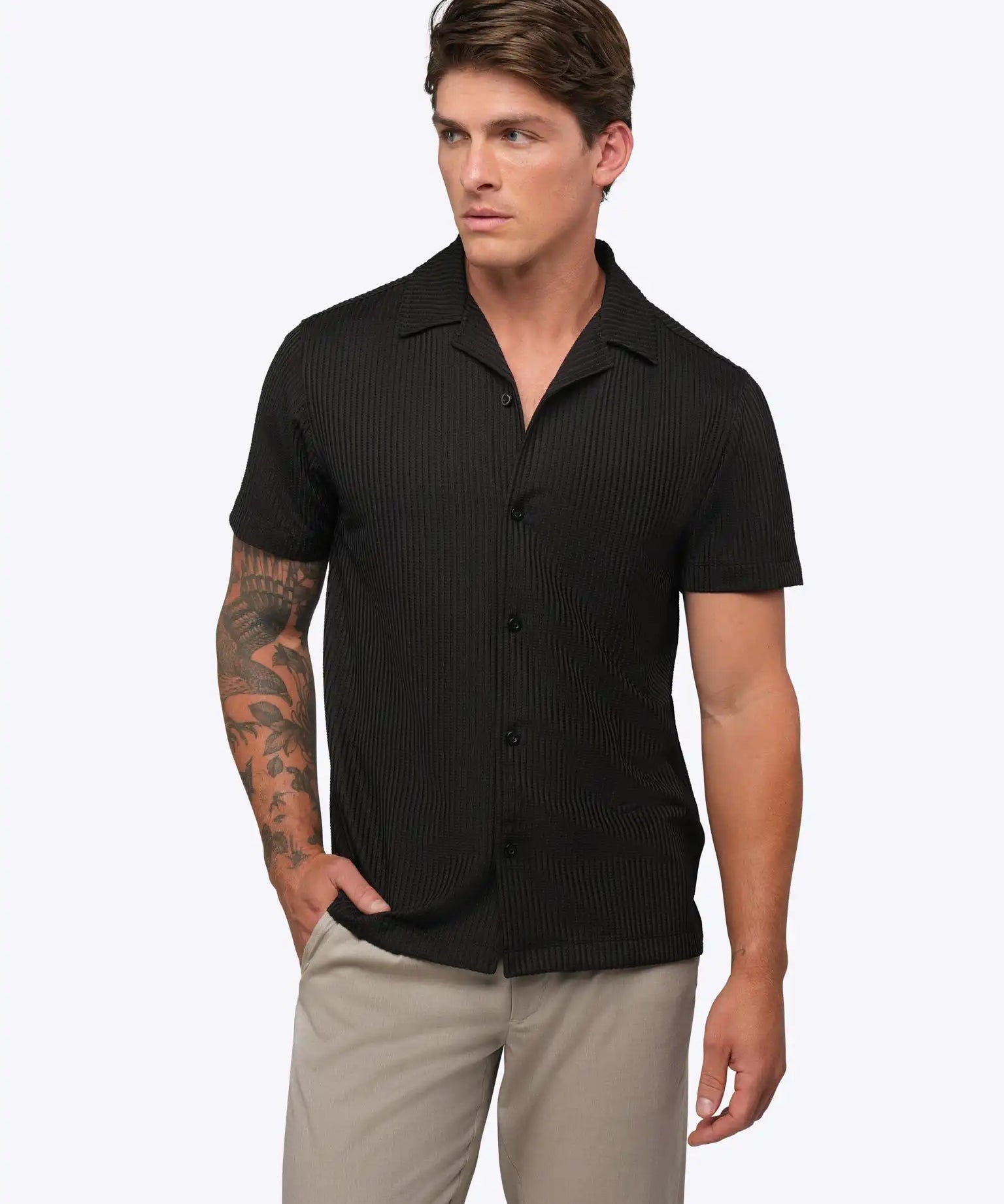 Capri Camp Collar | Black Signature-Fit
