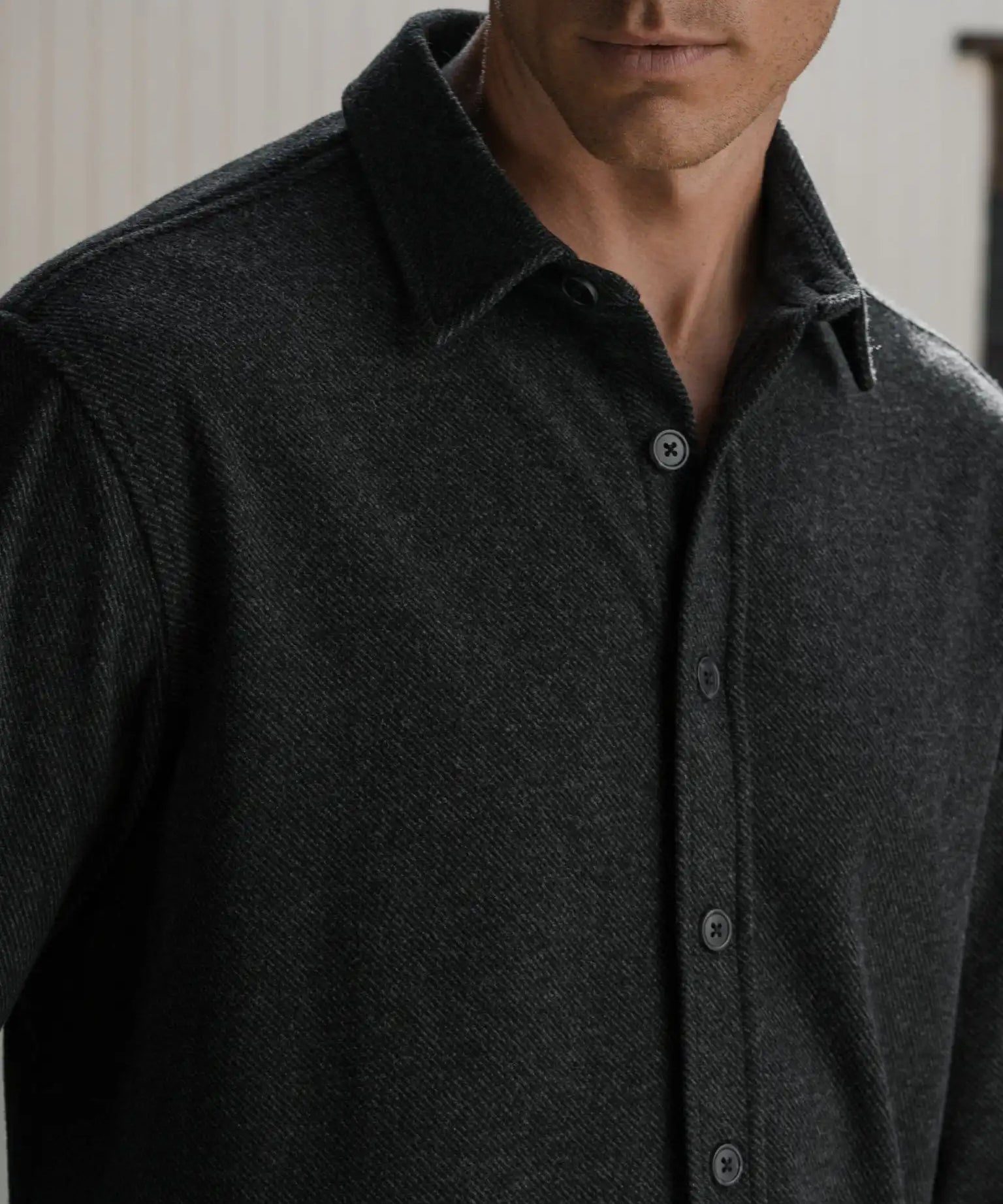 Hudson Soft Knit Button Up | Black Signature-Fit