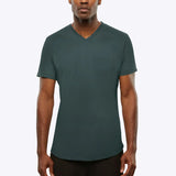 AO V-Neck Curve-Hem Tee | White Signature-fit PYCA Pro®