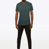 AO V-Neck Curve-Hem Tee | White Signature-fit PYCA Pro®
