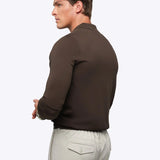 Riviera Knit Long Sleeve Polo | Merlot Signature-Fit