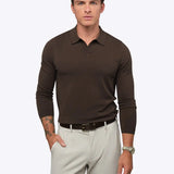 Riviera Knit Long Sleeve Polo | Merlot Signature-Fit