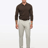 Riviera Knit Long Sleeve Polo | Merlot Signature-Fit