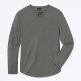 AO Long Sleeve Henley Curve-Hem Tee | Pure Cashmere Signature-Fit PYCA Pro®