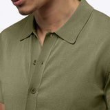 Riviera Knit Button Up | Burnt Oak Signature-Fit