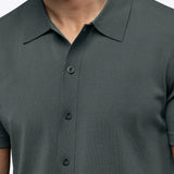 Riviera Knit Button Up | Burnt Oak Signature-Fit