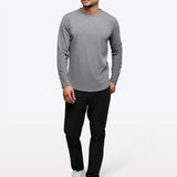 AO Long Sleeve Curve-Hem Tee | Black Signature-fit PYCA Pro®