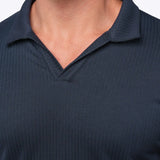 SoHo Ribbed Polo | Pacific Blue Signature-Fit