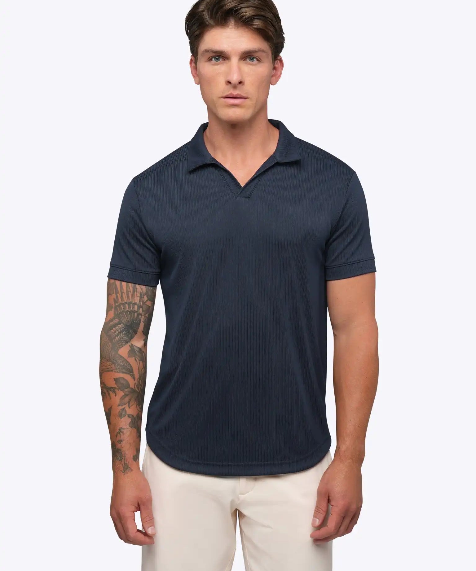 SoHo Ribbed Polo | Pacific Blue Signature-Fit
