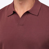Riviera Knit Long Sleeve Polo | Merlot Signature-Fit