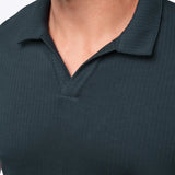SoHo Ribbed Polo | Pacific Blue Signature-Fit