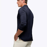 Riviera Knit Long Sleeve Button Up | Pacific Blue Signature-Fit