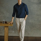 Riviera Knit Long Sleeve Polo | Merlot Signature-Fit