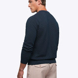 Riviera Knit Long Sleeve Textured Tee | Burnt Oak Signature-Fit