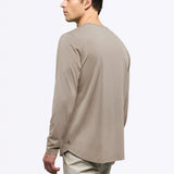 AO Long Sleeve Henley Curve-Hem Tee | Pure Cashmere Signature-Fit PYCA Pro®