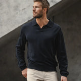 Riviera Knit Long Sleeve Polo | Merlot Signature-Fit