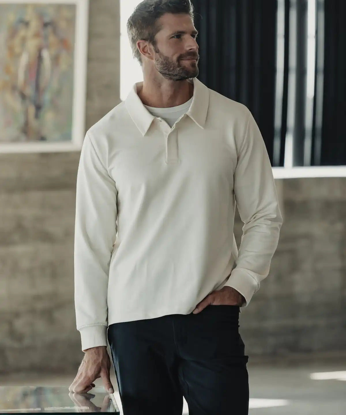 Hyperloop Rugby Polo | Ivory Signature-Fit