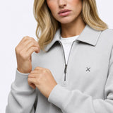 Divine Fleece Oversized Q-Zip | Obsidian