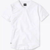 AO V-Neck Curve-Hem Tee | White Signature-fit PYCA Pro®