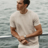 Riviera Knit Textured Tee | Sand Dune Signature-Fit